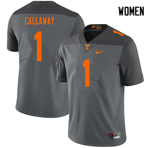 Women #1 Marquez Callaway Tennessee Volunteers College Football Jerseys Sale-Gray